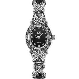 NEW! ASJ Women’s Rhinestone Decor Oval Pointer Quartz Watch